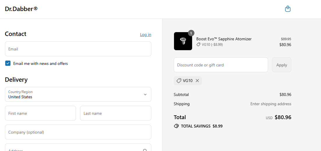 Coupon proof VG10